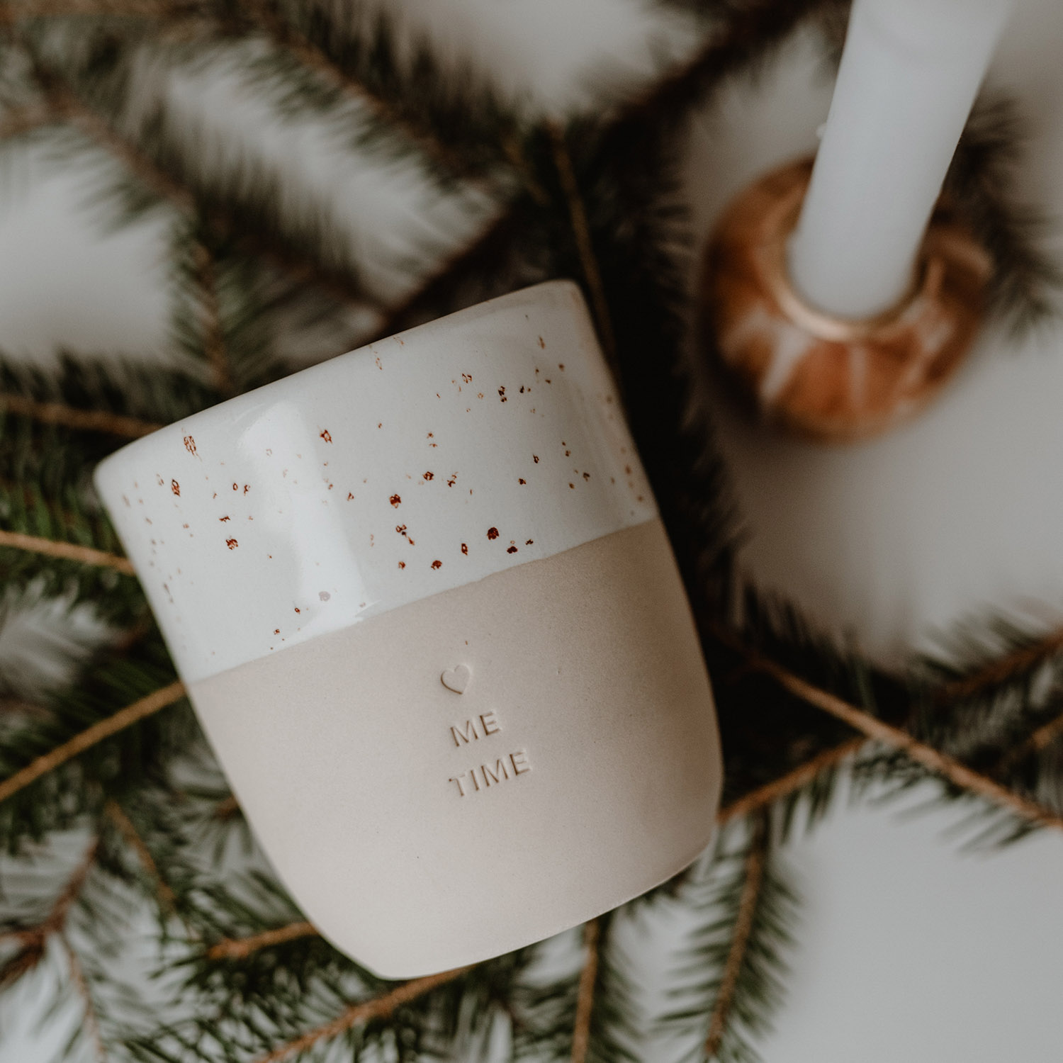 Eulenschnitt Becher aus Steingut ME TIME | Cappuccinobecher aus Portugal | kleine Auszeit für dich selbst
