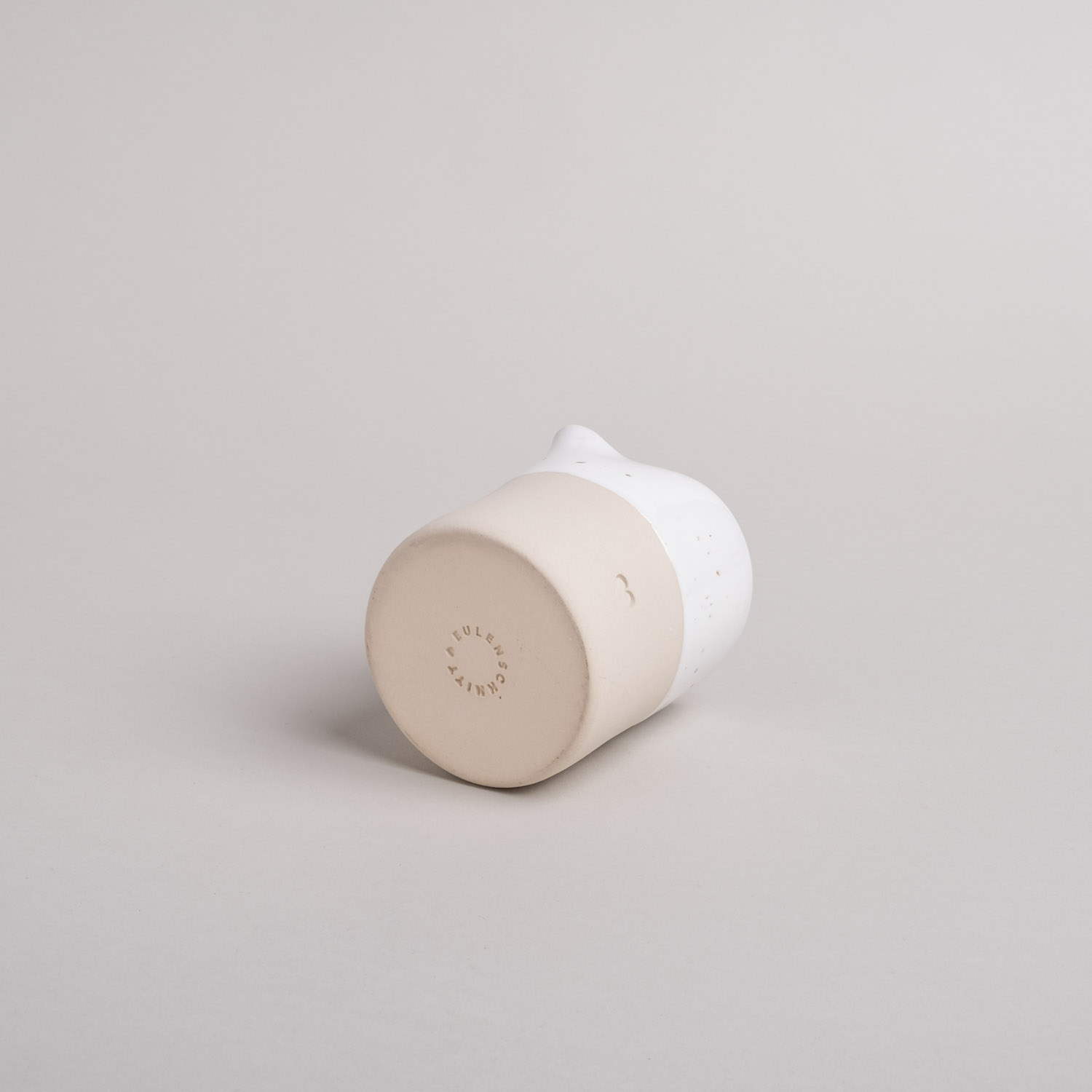 Eulenschnitt Milchkännchen aus Steingut | Motiv Herz | passend zum Cappuccinobecher