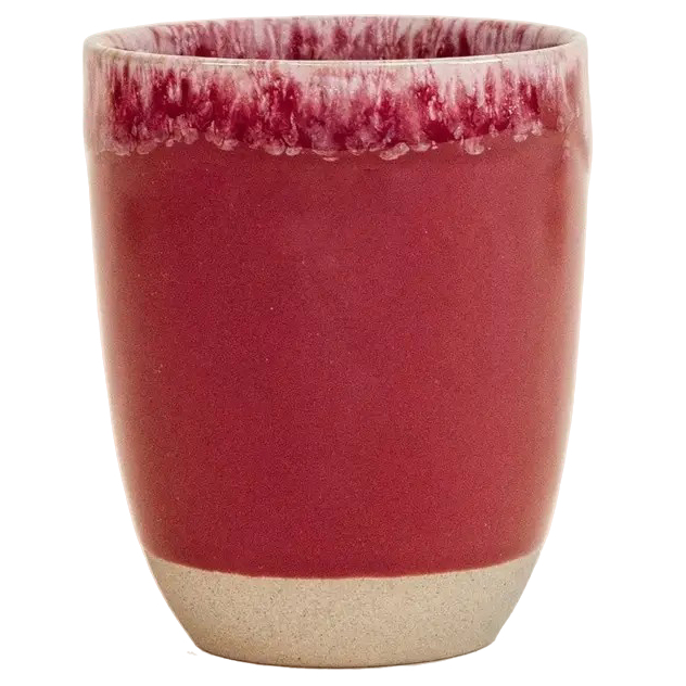 Grain by Grain Cappuccinobecher Ginja | rot und dunkelrosa glasiert aus Steingut | für 190 ml