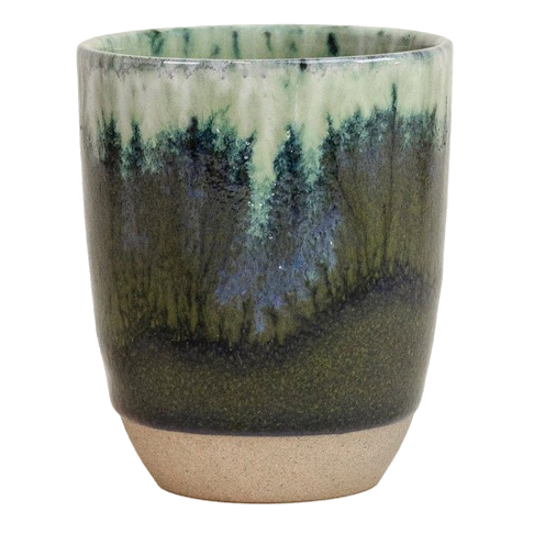 Grain by Grain Cappuccinobecher Serie Azeitona aus Steingut, teilglasiert