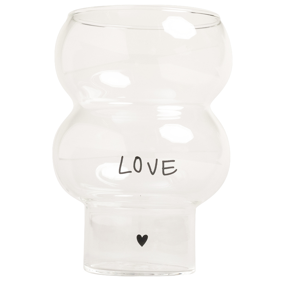 Eulenschnitt großes Bubble Glas Love für Eiskaffee, 500 ml Fassungsvermögen