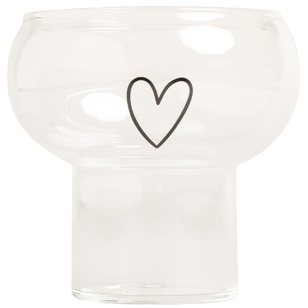 Eulenschnitt Bubble Glas Herz, 250 ml, spülmaschinenfest