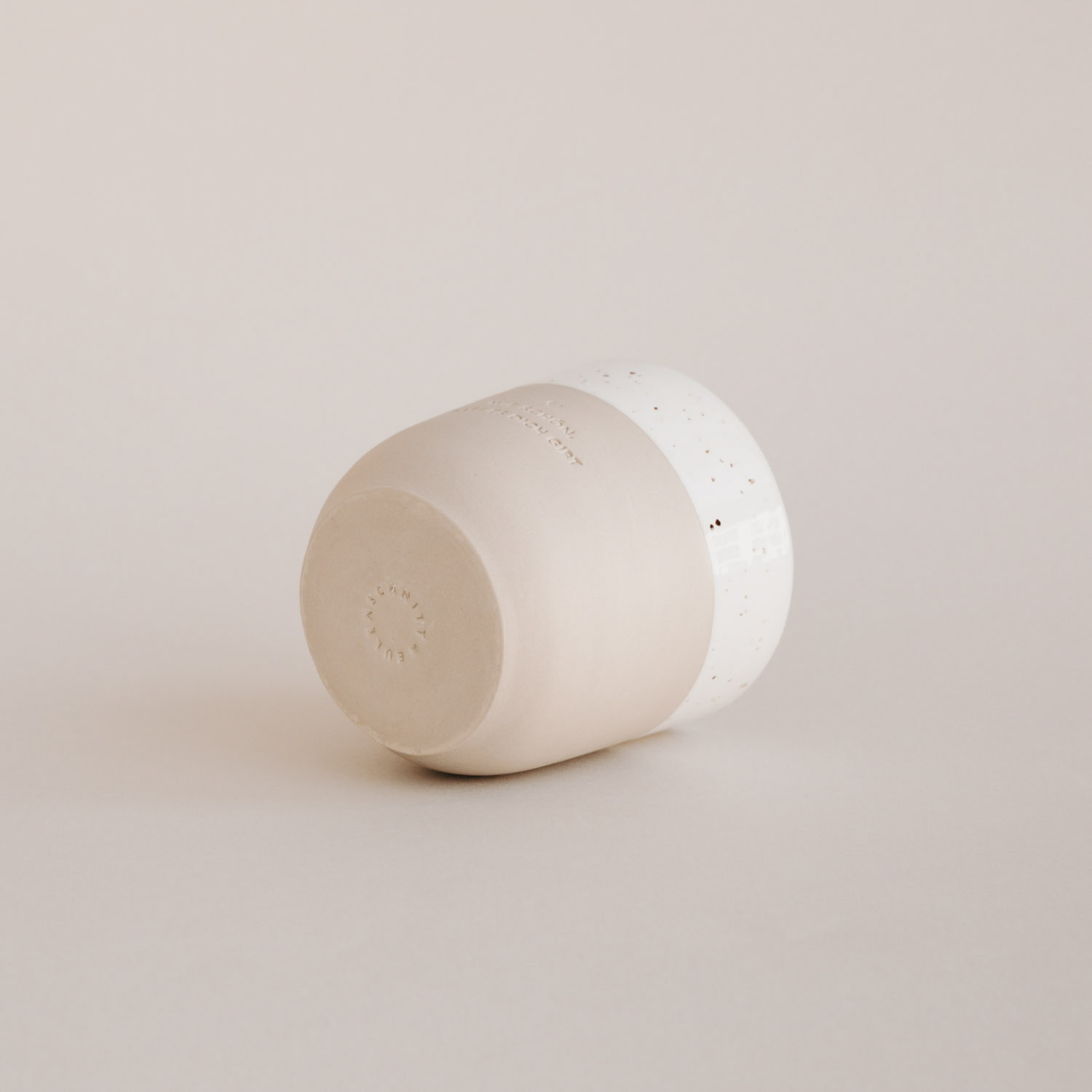 Eulenschnitt Becher aus Steingut | Aufdruck Wie schön, dass es dich gibt | Kaffeebecher aus Portugal