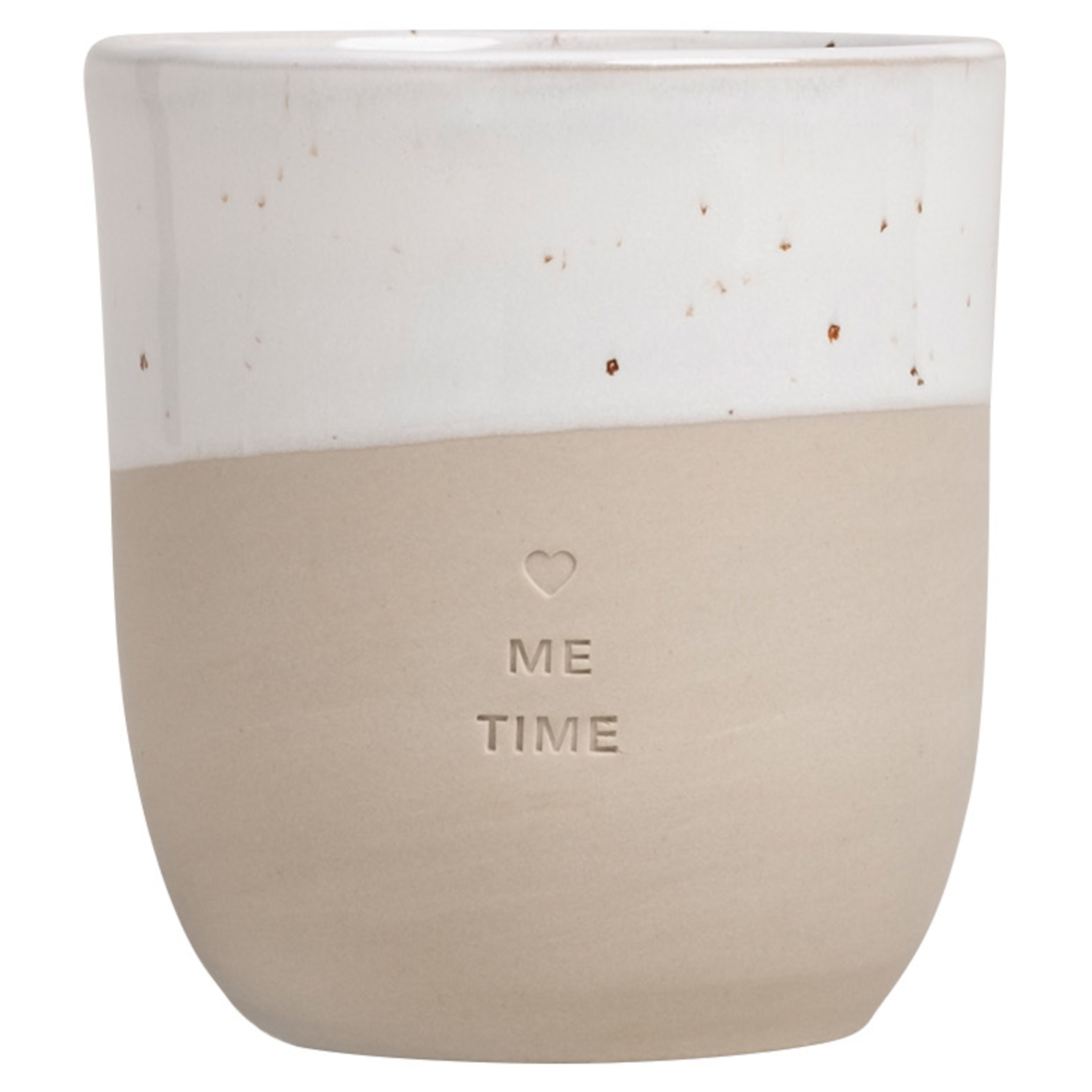 Eulenschnitt Becher aus Steingut ME TIME | Cappuccinobecher aus Portugal | kleine Auszeit für dich selbst