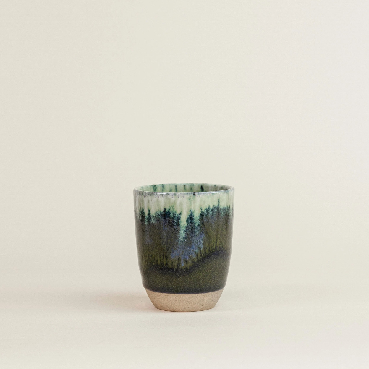Grain by Grain Cappuccinobecher Serie Azeitona aus Steingut, teilglasiert