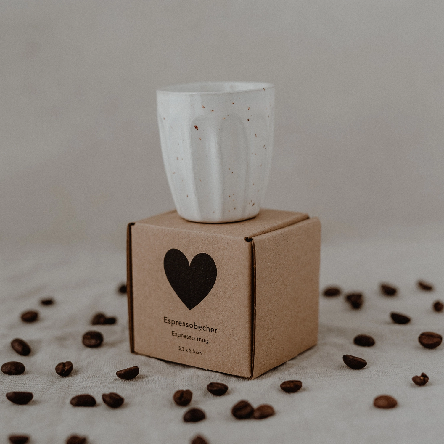 Eulenschnitt Espressobecher Colina aus Steingut, hell glasiert, 40 ml