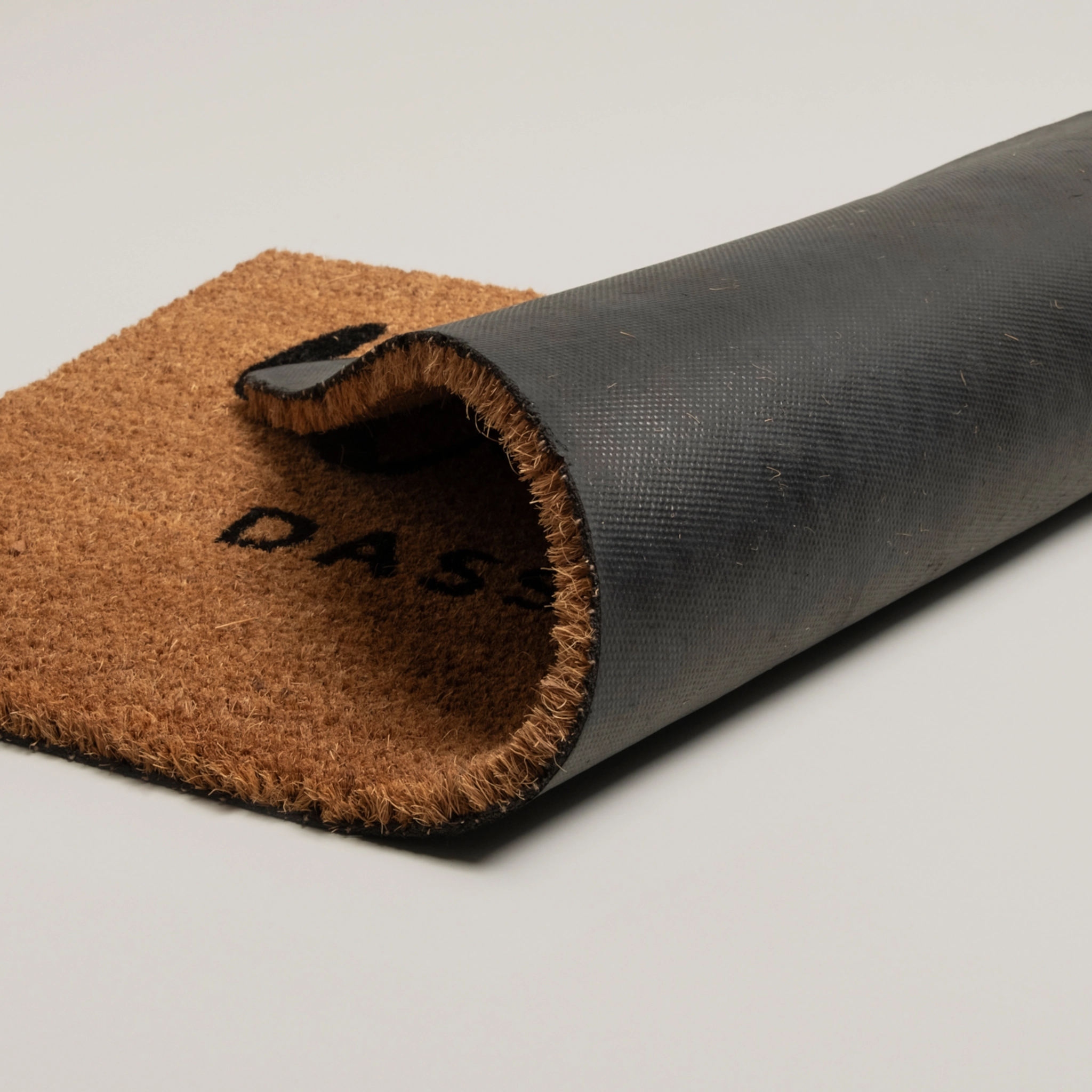 Eulenschnitt Kokos-Fußmatte mit Aufschrift "Wie schön, dass du da bist", rutschfest