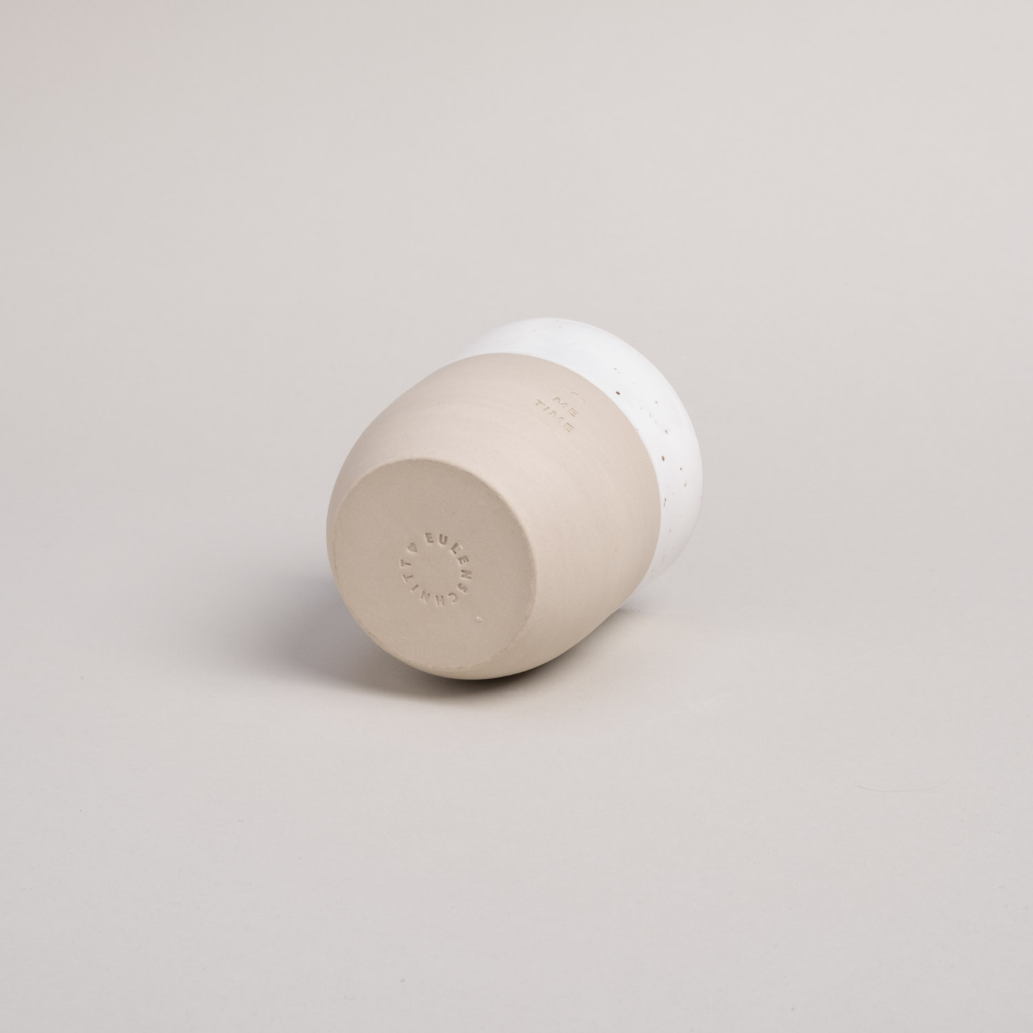 Eulenschnitt Becher aus Steingut ME TIME | Cappuccinobecher aus Portugal | kleine Auszeit für dich selbst