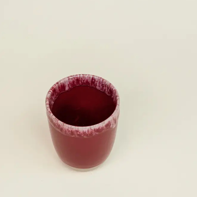 Grain by Grain Cappuccinobecher Ginja | rot und dunkelrosa glasiert aus Steingut | für 190 ml