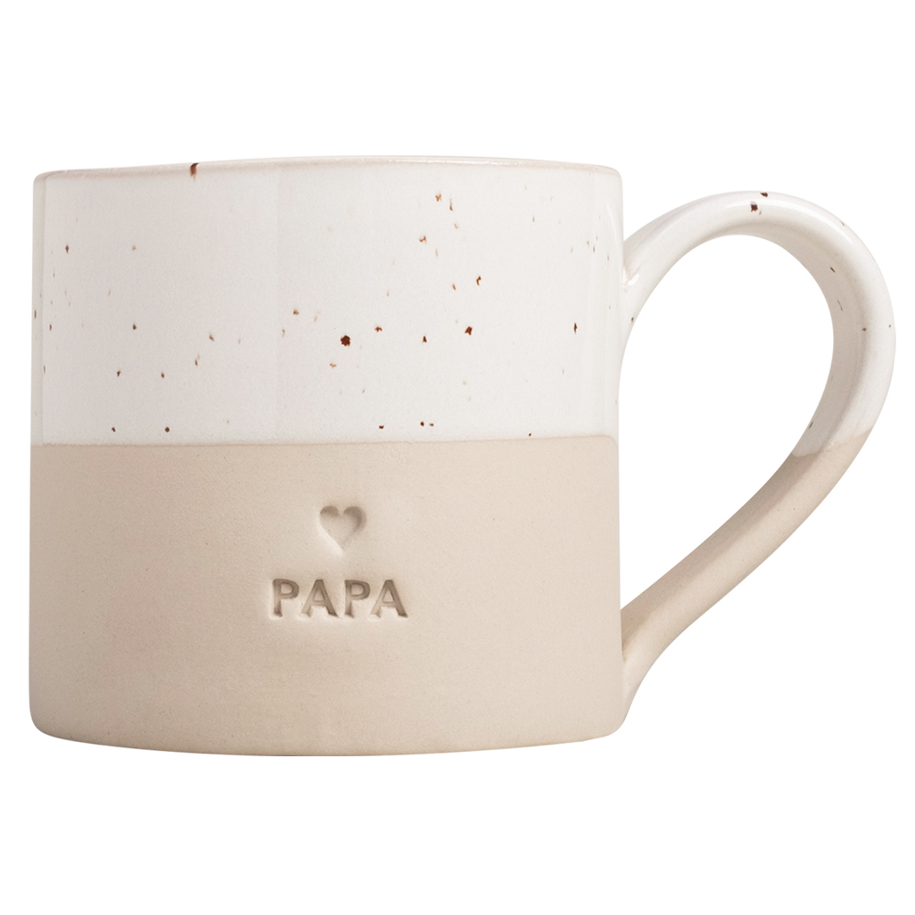 Eulenschnitt große Steingut-Tasse PAPA mit Griff, spülmaschinenfest