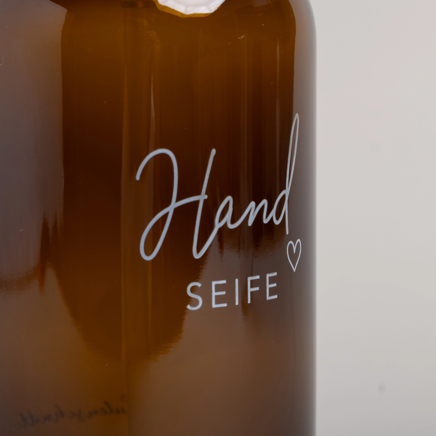 Eulenschnitt Seifenspender mit Aufdruck aus Glas, braun, 500 ml