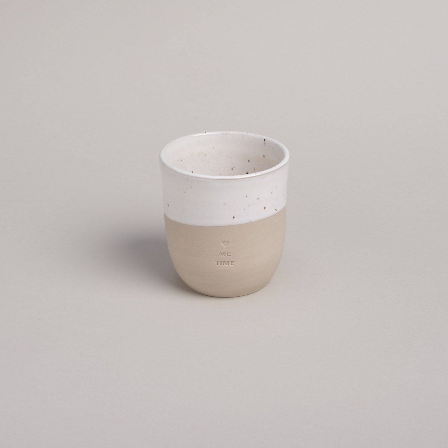 Eulenschnitt Becher aus Steingut ME TIME | Cappuccinobecher aus Portugal | kleine Auszeit für dich selbst