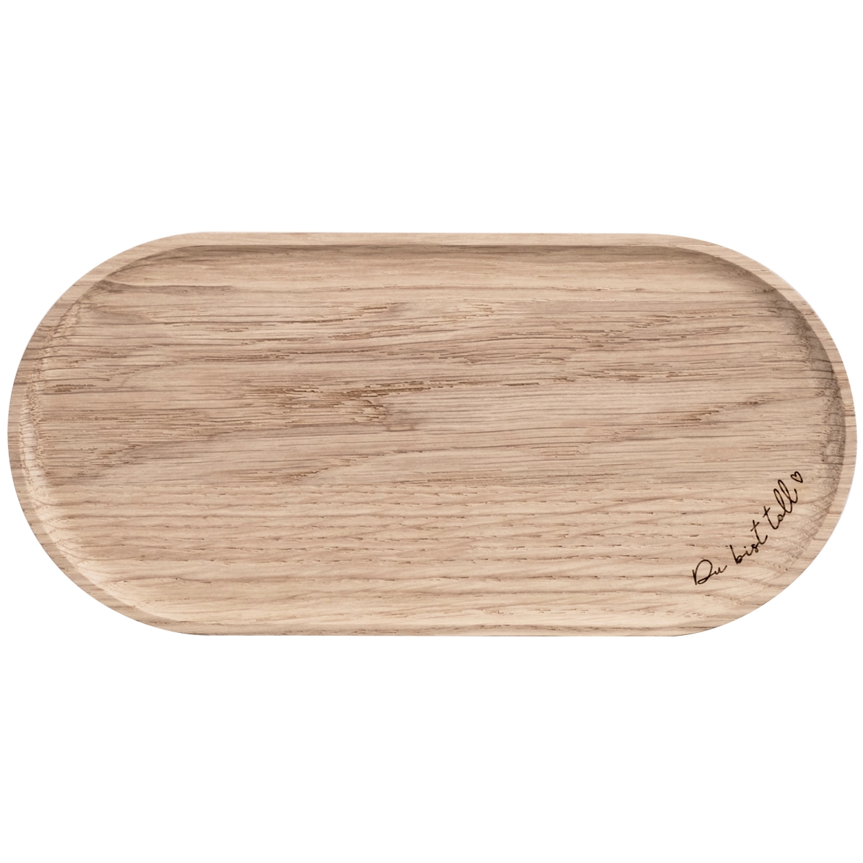 Eulenschnitt kleines Tablett aus Eichenholz mit Aufschrift Du bist toll